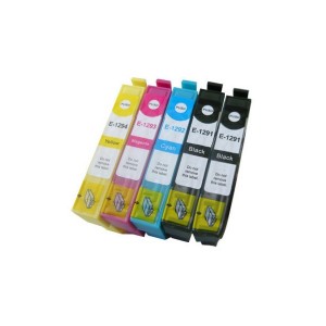 Set Cartuse Autoresetabile Epson 1291, 1292, 1293, 1294, pachet inkjet compatibile EPSON S12 S22, SX120, SX125, SX420, SX425,  SX525, BX320, 305, 325, 525, 625